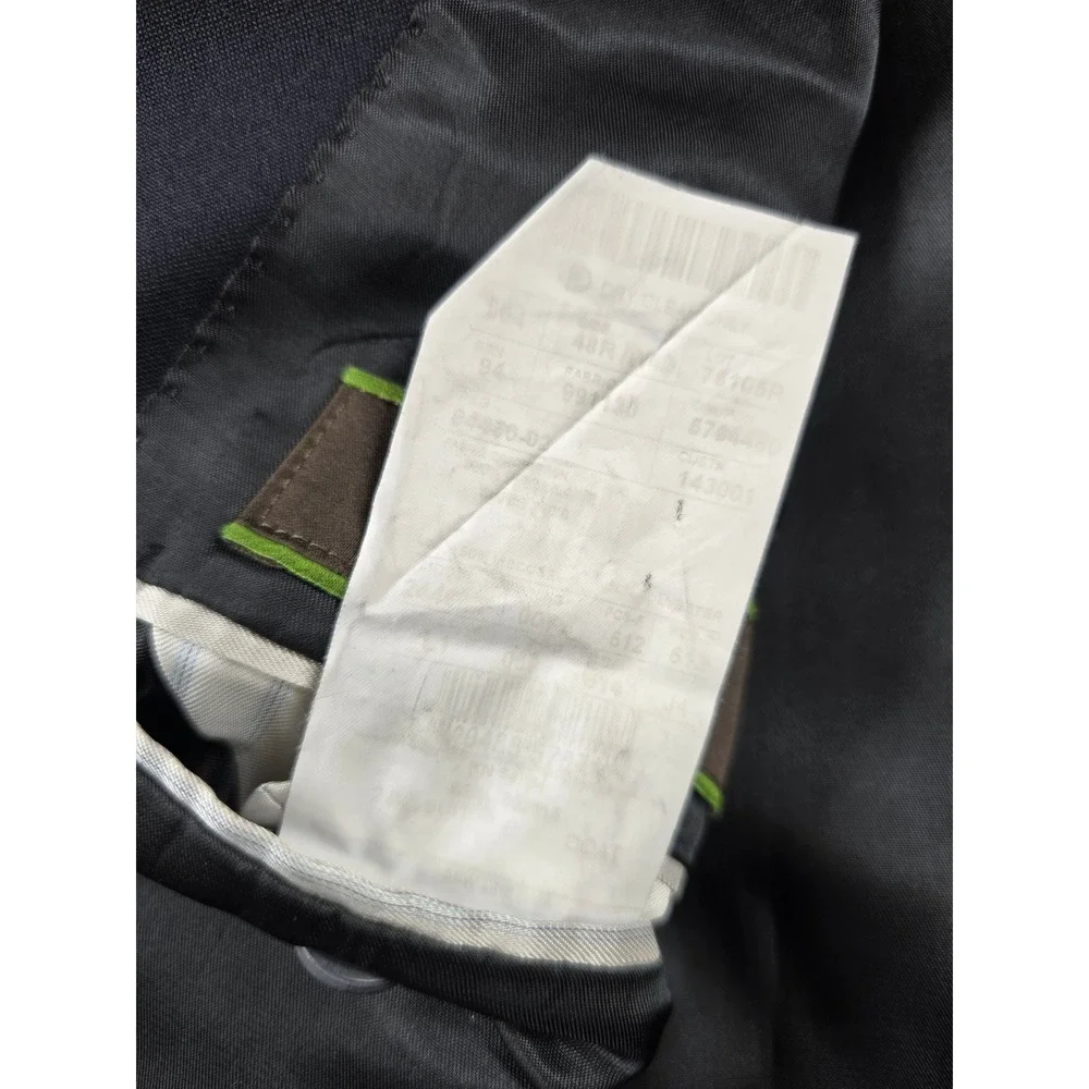 Joseph Abboud Loro Piana Suit Mens 48R 2 Piece Pants 42x27 Navy Blue Wool USA